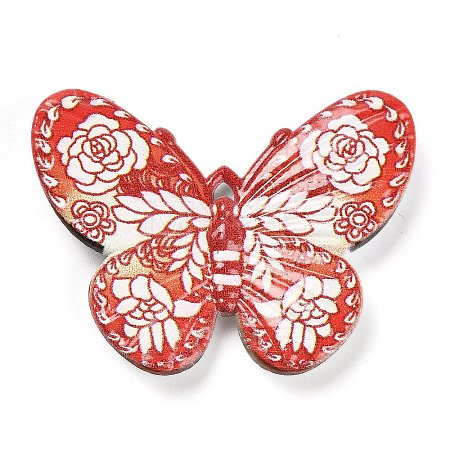 Printed Opaque Acrylic Beads MACR-R004-02E-1
