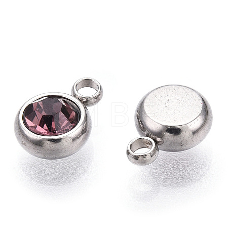 201 Stainless Steel Rhinestone Charms STAS-S068-06-1