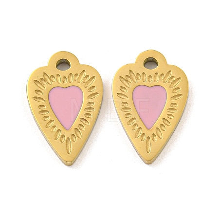 316 Surgical Stainless Steel Enamel Charms STAS-M073-42A-01G-1