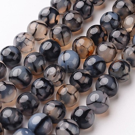 Natural Dragon Veins Agate Beads Strands G-D845-03-8mm-1
