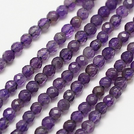 Grade A Natural Amethyst Bead Strands X-G-A129-3mm-E03-1