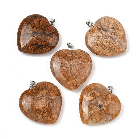 Natural Cherry Blossom Agate Pendants GG-K002-12A-22-1