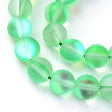 Synthetic Moonstone Beads Strands G-R375-8mm-A06-1