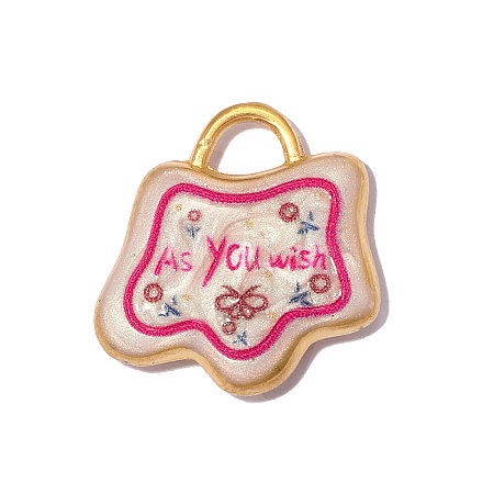 304 Stainless Steel Enamel Pendants STAS-OY014-30G-1