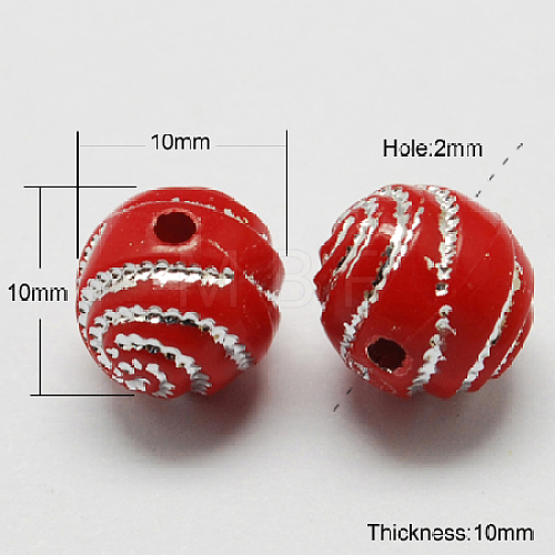 Plating Acrylic Beads PACR-S188-10mm-07-1