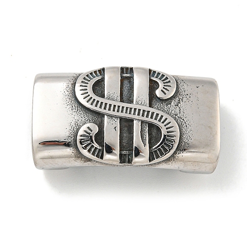 Tibetan Style 304 Stainless Steel Slide Charms/Slider Beads STAS-L274-005AS-01-1