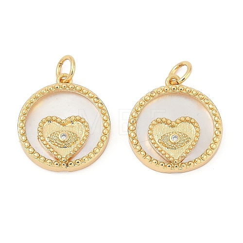 Brass Micro Pave Cubic Zirconia Pendants KK-U058-02G-1