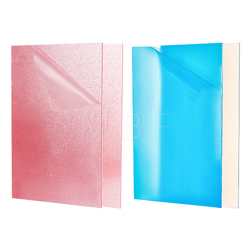 2 Sheets Glitter Acrylic Sheet DIY-CP0007-51-1