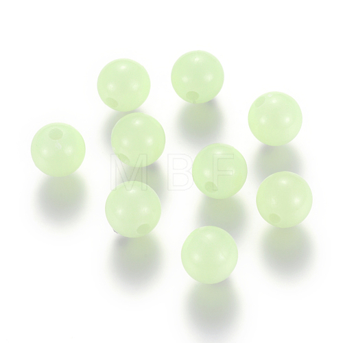 Luminous Acrylic Round Beads LACR-YW0001-01-8mm-1