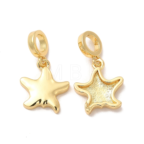 Rack Plating Brass Star European Dangle Charms KK-B068-48G-1