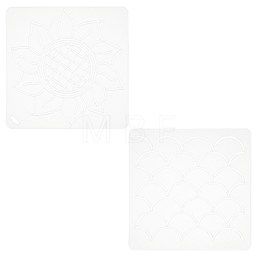 2Sheets 2 Styles Plastic Drawing Painting Stencils Templates DIY-CA0001-87-1