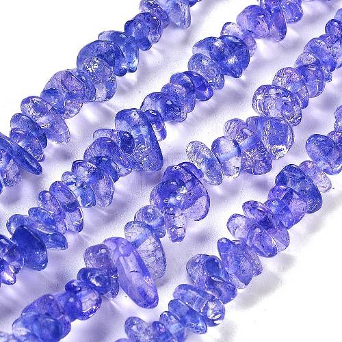 Transparent Crackle Glass Beads Strands GLAA-U004-01N-1