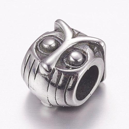 304 Stainless Steel European Beads STAS-P173-007AS-1