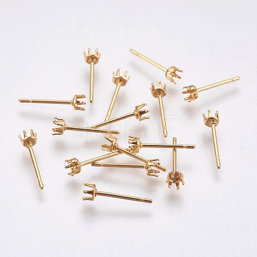 304 Stainless Steel Stud Earring Settings X-STAS-G174-17G-1