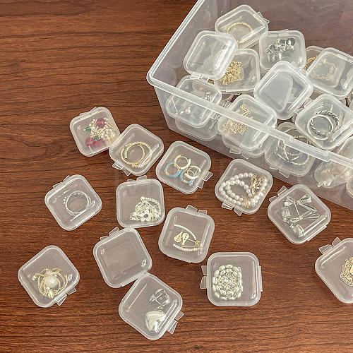 Mini Transparent Plastic Beads Containers PW-WG74209-01-1