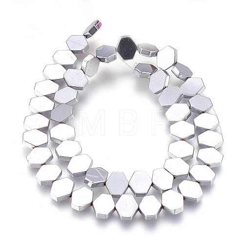 Electroplated Non-magnetic Synthetic Hematite Beads Strands G-P392-K01-1