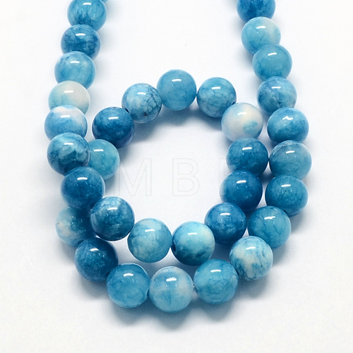 Natural Dyed White Jade Gemstone Bead Strands G-R271-6mm-XP15-1