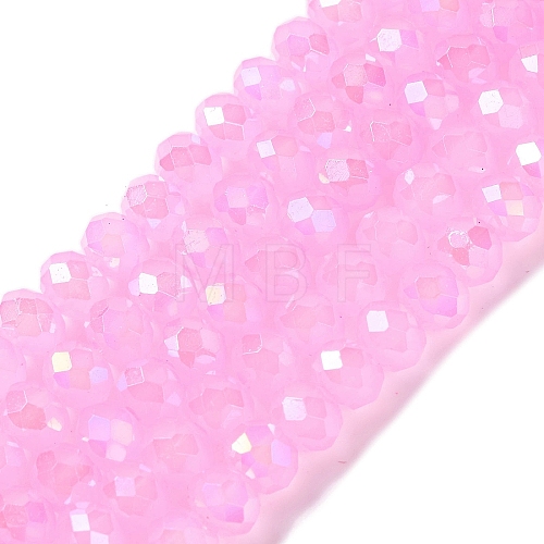 Baking Electroplate Glass Beads Strands DGLA-A039-J8mm-B09-1