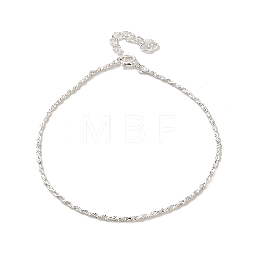 925 Sterling Silver Rope Chain Bracelets for Women BJEW-E101-01S-05-1