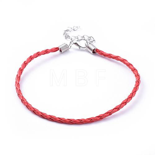 Trendy Braided Imitation Leather Bracelet Making BJEW-S076-001-1