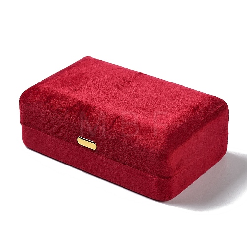 Rectangle Iron Covered with Velvet Jewelry Set Storage Boxes CON-K002-07A-1
