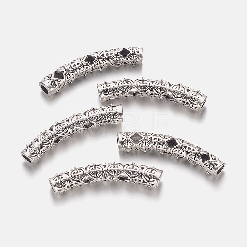 Longevity Pattern Hollow Alloy Tube Beads PALLOY-K192-57AS-1