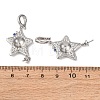 Brass Micro Pave Cubic Zirconia Star Peg Bails KK-A279-01P-3
