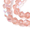 AB Color Plated Transparent Glass Beads Strands GLAA-G127-01-02E-4