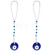 Resin Flat Round with Evil Eye Car Pendant Lucky Hanging Decor HJEW-AB00015-1