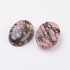 Natural Rhodonite Flat Back Cabochons G-G741-18x25mm-12-2