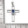 Brass Pave Blue Cubic Zirconia Pendants CU-CBA4BAF-01P-3
