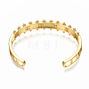 Brass Micro Pave Clear Cubic Zirconia Cuff Bangles BJEW-N302-006H-NF-2