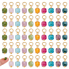 50Pcs Natural Colorful Tourmaline Faceted Table Cut Cube Charms G-HY0002-05-1