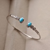 Synthetic Turquoise Cuff Bangles BJEW-C146-05-1