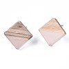 Transparent Resin & Wood Stud Earrings EJEW-N017-005A-A05-4