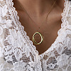 304 Stainless Steel Pendant Round Snake Chain Necklaces for Women WG6E1C5-01-2