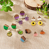 DIY 12 Pairs 12 Style Two Tone Resin & Walnut Wood Stud Earring Findings DIY-CW0001-35-7