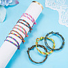 32Pcs 8 Styles Polyester & Spandex Cord Braided Bead Bracelets BJEW-TAC0066-8