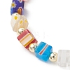 Handmade Millefiori Glass & Non-magnetic Synthetic Hematite Beaded Bracelets BJEW-JB13569-4