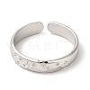 304 Stainless Steel Moon & Star Open Cuff Ring for Women RJEW-E063-10P-2
