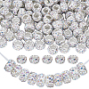 Handmade Polymer Clay Rhinestone European Large Hole Beads with Silver Color Plated Brass Cores FPDL-PA0001-02B-1