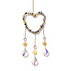 Heart Natural Fluorite Chips Hanging Ornaments HJEW-G024-01G-2
