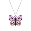 Butterfly Resin Pendant Necklaces PW-WG40B23-07-1