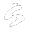 Round Natural Cultured Freshwater Pearl Pendant Necklaces NJEW-JN04965-4