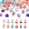 48Pcs 12 Styles Transparent Glass Globe Pendants GLAA-TA0001-30-9