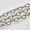 Soldered Brass Covered Iron Heart Chains CH-S125-04A-AB-1