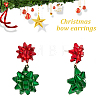 ANATTASOUL 4 Pairs 4 Colors Christmas Star Alloy Dangle Stud Earrings for Women EJEW-AN0002-26-3