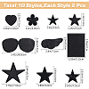 Gorgecraft 20pcs 10 style Star/Flower/Heart Iron on Cloth Patches PATC-GF0001-30-2
