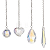 Round & Heart & Teardrop & Cone Glass Pendant Decoraiton HJEW-JM02271-1