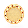 Adjustable Alloy & Iron & Rhinestone Bezel Cup Ring Base with Rotatable Tray MAK-T012-10G-2